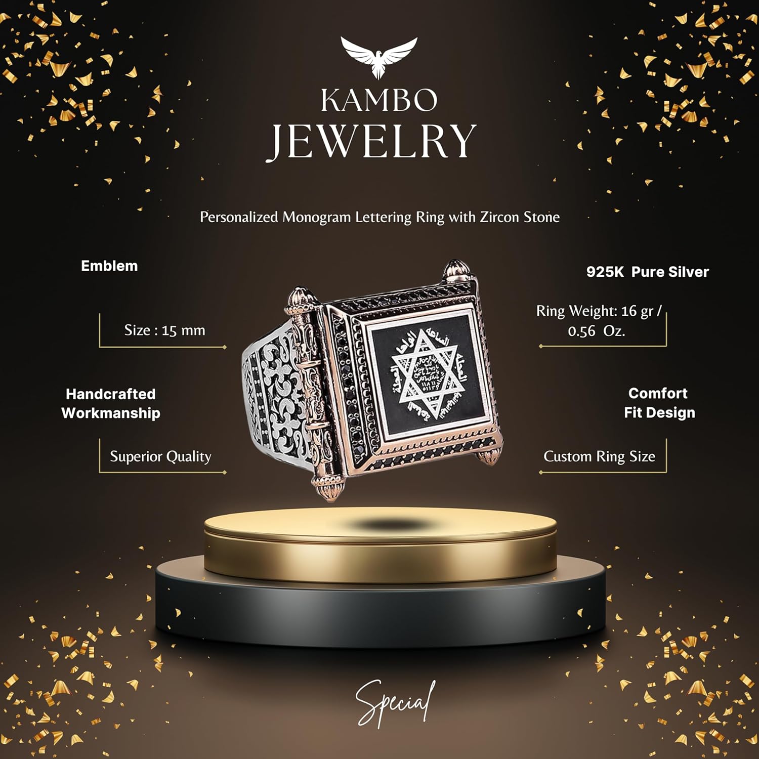 メキシコ 925 シルバー 六芒星 ダビデの星 ヴィンテージ シグネット リング